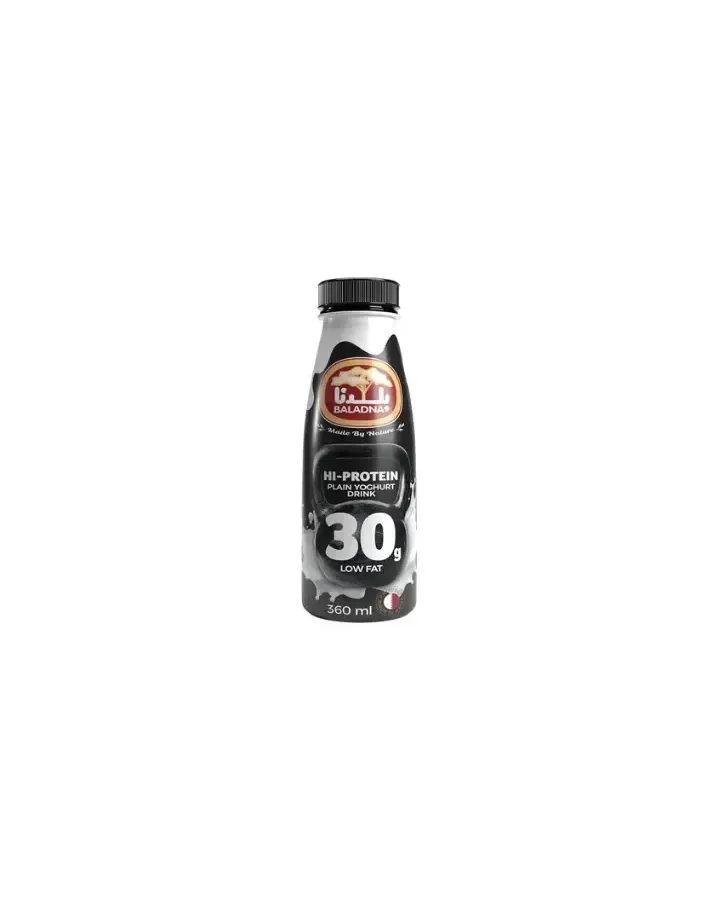 Baladna Low Fat Plain High Protein Yoghurt Drink, 360ml